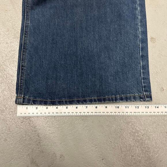BLUE WIDE LEG BAGGY DENIM WAIST 34 FLAT - Picture 6 of 8